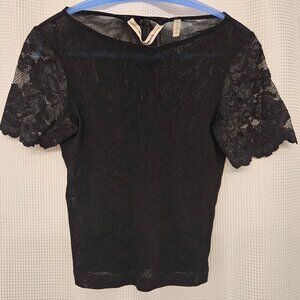 Vintage Victoria's Secret cropped sheer black top size large